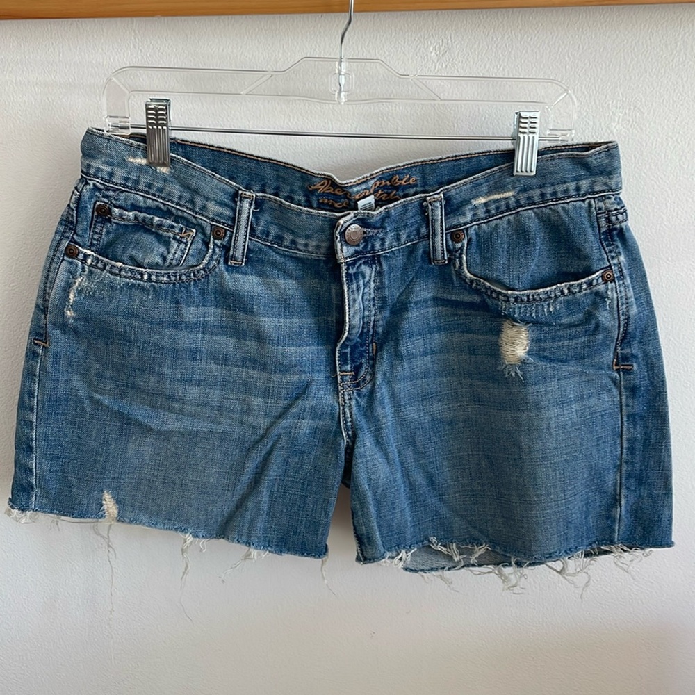Vintage Abercrombie & Fitch Distressed Jean Shorts | 5 pocket | Zip fly Size 12